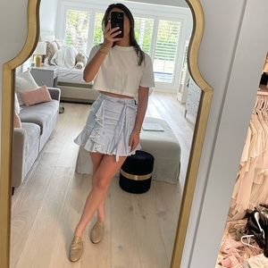 Blue and white ruffled skirt from Moon River